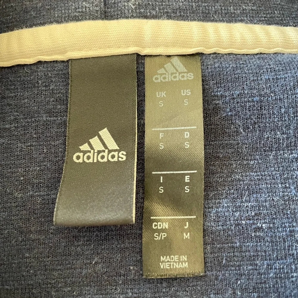 Adidas Men’s Id Stadium Navy Full-Zip Hooded Sweatshirt. Sz S
